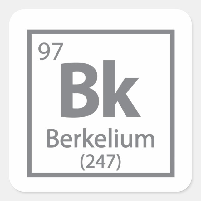 Berkelium - Berkeley Quadratischer Aufkleber (Vorderseite)