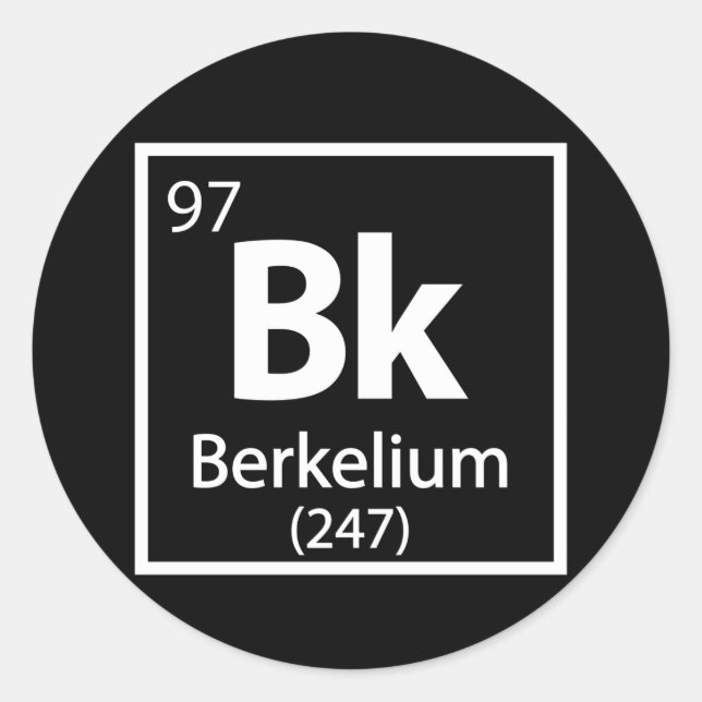 Berkelium - Berkeley Runder Aufkleber (Vorderseite)