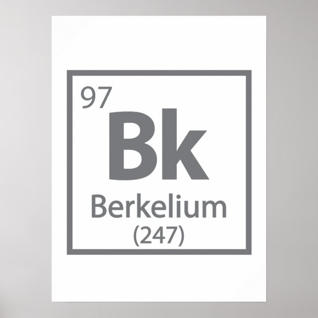 Berkelium - Berkeley Science Periodic Table Poster (Vorne)