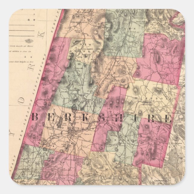 Berkshire Landkreis Quadratischer Aufkleber (Vorderseite)