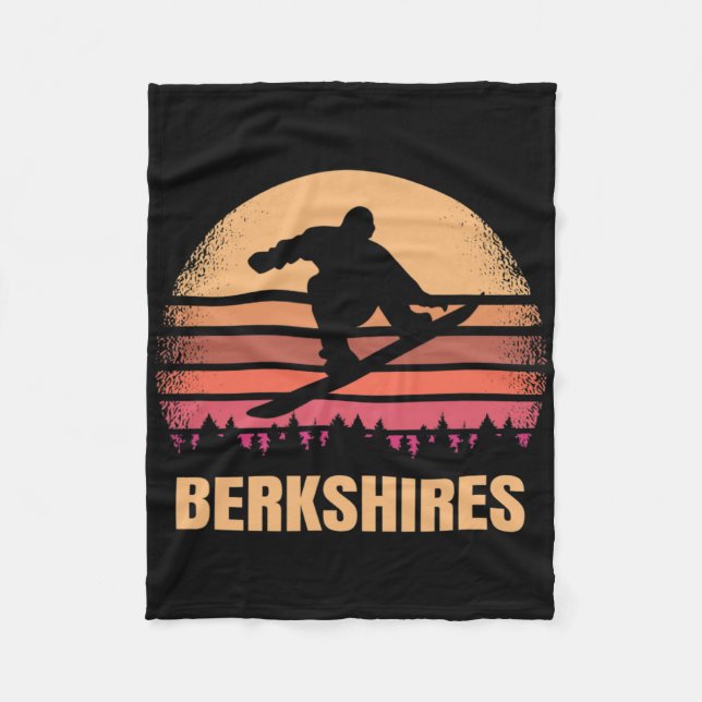 Berkshires Machusetts Snowboarden Outdoor Ma 80er Fleecedecke (Vorderseite)