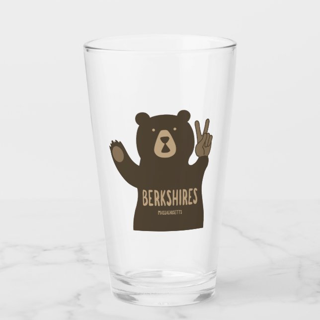 Berkshires Massachusetts Peace Bear Glas (Vorderseite)