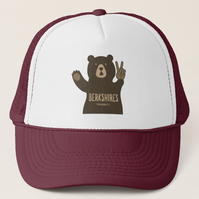 Berkshires Massachusetts Peace Bear Truckerkappe (Vorderseite)