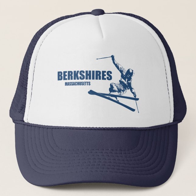 Berkshires Massachusetts Skier Truckerkappe (Vorderseite)