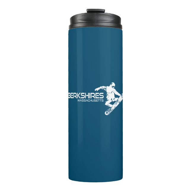 Berkshires Massachusetts Snowboarder Thermosbecher (Vorderseite)