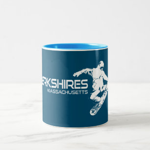 Berkshires Massachusetts Snowboarder Zweifarbige Tasse