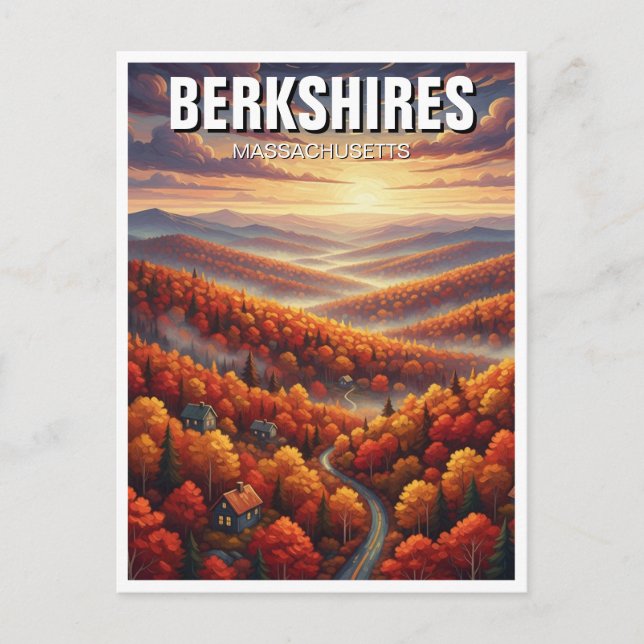 Berkshires Massachusetts Travel Postkarte (Vorderseite)