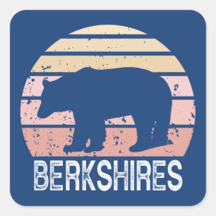 Berkshires Retro-Bär Quadratischer Aufkleber