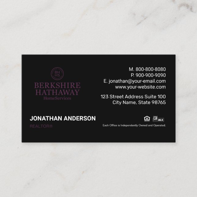 Berkshite Hathaway Business Card Visitenkarte (Vorderseite)