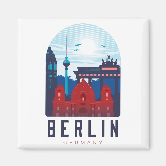 Berlin Allemagne Skyline Magnet (Devant)