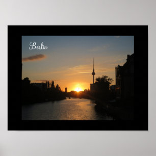 Berlin Allemagne Skyline Night Poster Fernsehturm