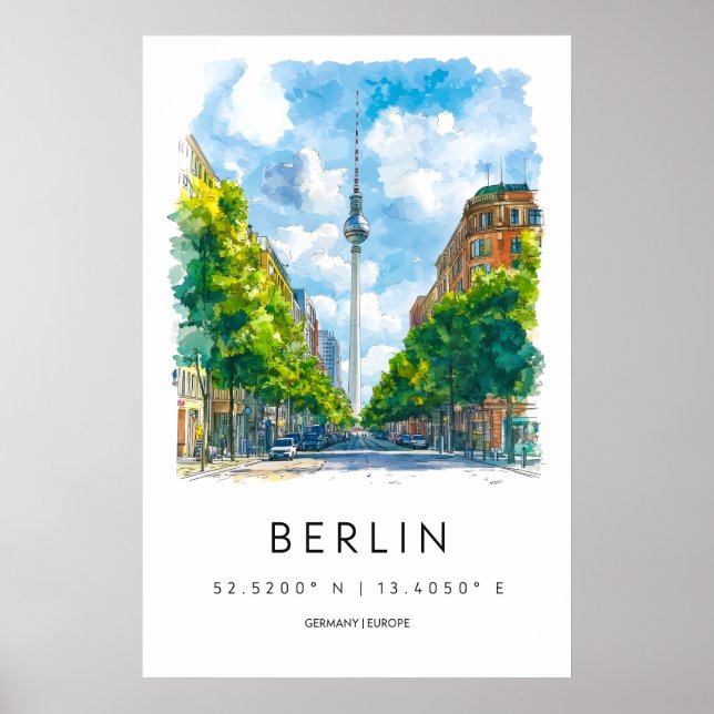 Berlin Aquarell 1 Poster (Vorne)