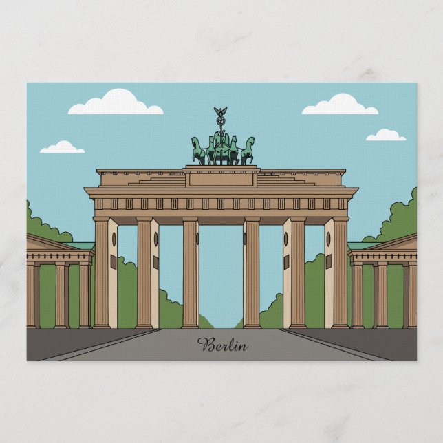 Berlin Brandenburg Gate – Classic City Landmark Einladung (Vorderseite)