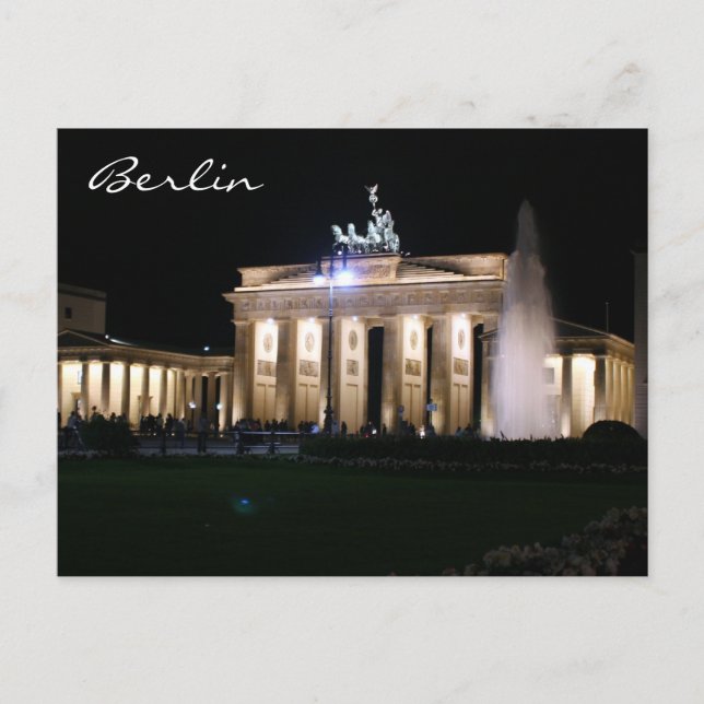 berlin brandenburg night postkarte (Vorderseite)