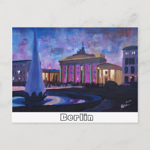 Berlin Brandenburger Tor mit Springbrunnen in der  Postkarte