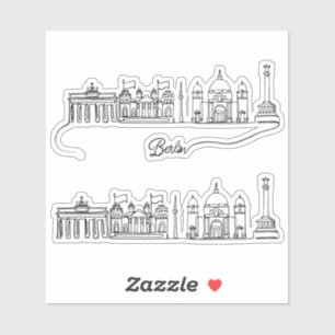 Berlin City Skyline Aufkleber