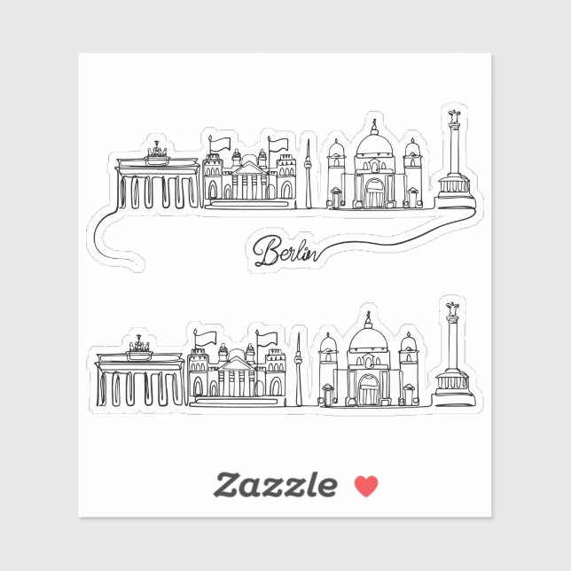 Berlin City Skyline Aufkleber (Blatt)
