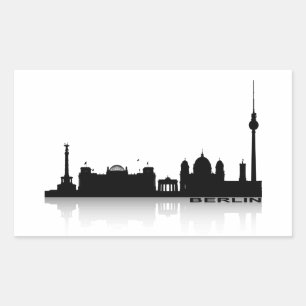 Berlin Cityscape_2 Rechteckiger Aufkleber