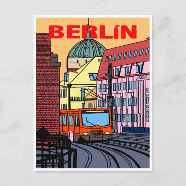 Berlin Deutschland Bahn Vintag Postkarte (Vorderseite)