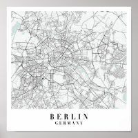 Berlin Deutschland Blue Water Street Karte