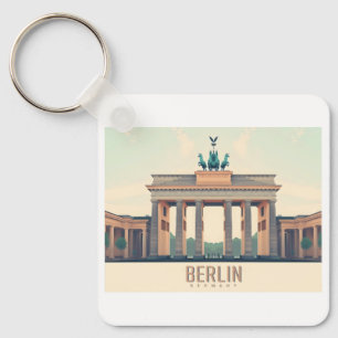 Berlin Deutschland Brandenburg Tor Pastell Travel Schlüsselanhänger