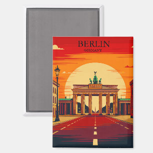 Berlin Deutschland Brandenburger Tor Retro Reise K Magnet