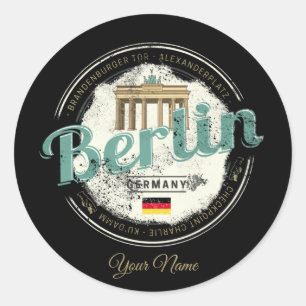 Berlin Deutschland Brandenburger Tor Vintage-Souve Runder Aufkleber