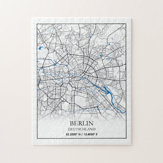 Berlin Deutschland City Map Koordinaten (Vertikal)