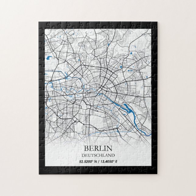 Berlin Deutschland City Map Koordinaten (Vertikal)