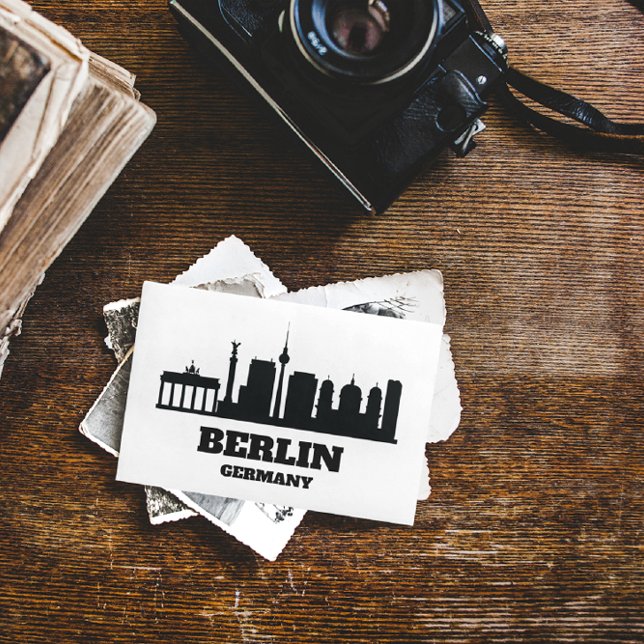 Berlin Deutschland City Sehenswürdigkeit Postkarte (berlin germany city silhouette postcard)