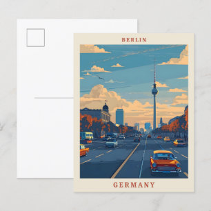 Berlin Deutschland Elegante Vintage Reise Postkarte