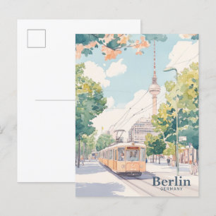 Berlin Deutschland Gouache-Malerei Illustration Re Postkarte