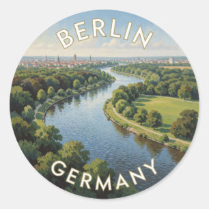 Berlin Deutschland Grüne Wasserstraßen Natur Reise Runder Aufkleber