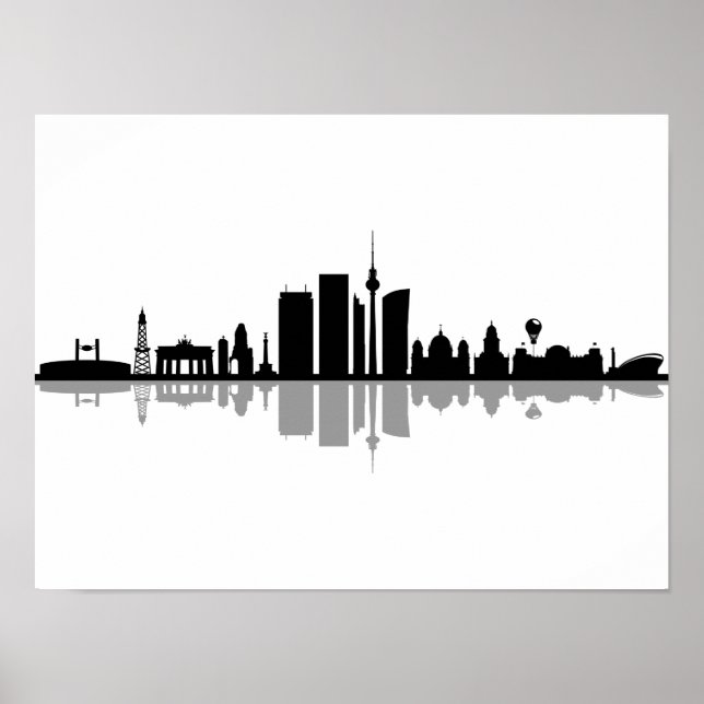 BERLIN Deutschland Hauptstadt City Skyline Silhoue Poster (Vorne)