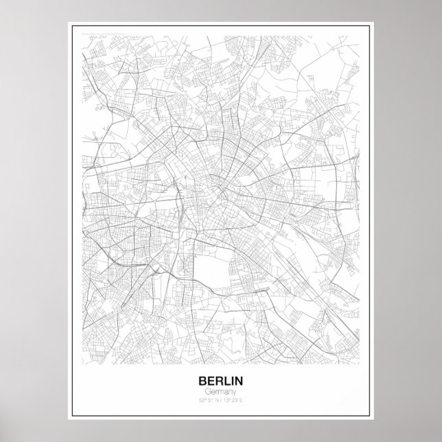 Berlin, Deutschland Minimalistisch Map Poster (Art (Vorne)