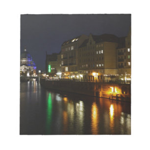 Berlin Deutschland Night Spree Deutschland Nacht Notizblock