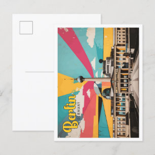 Berlin Deutschland Pop-Art-Reiseillustration Postkarte
