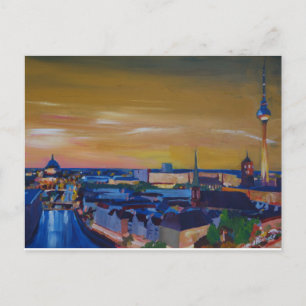 Berlin Deutschland Skyline in Dusk Postkarte
