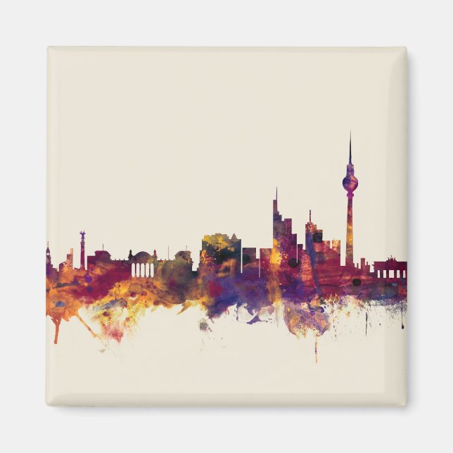 Berlin Deutschland Skyline Magnet (Vorne)