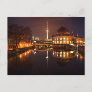 Berlin Deutschland Skyline Nacht Fernsehturm Postk Postkarte