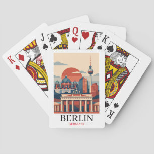 Berlin Deutschland Stadt Skyline – Minimalistische Spielkarten
