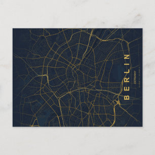 Berlin Deutschland Stadtplan Minimales Design Postkarte