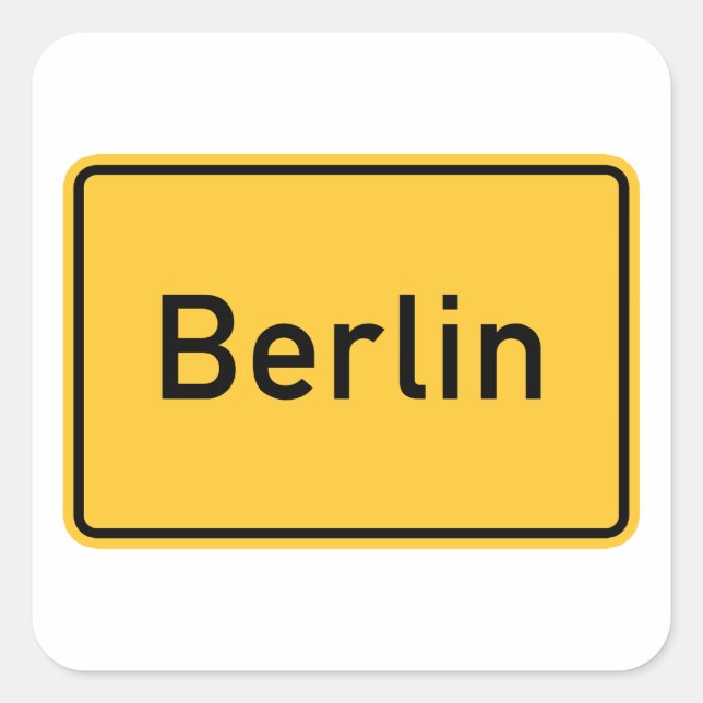Berlin, Deutschland Straßenzeichen Quadratischer Aufkleber (Vorderseite)