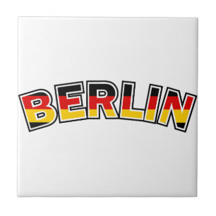 Berlin, Deutschland, Text mit deutscher Flagge Fliese