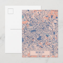 Berlin Deutschland Windige Stadtplan Reise Postkarte