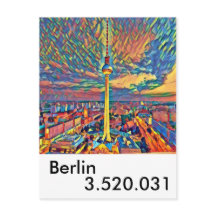 Berlin Fernsehturm bunt Einwohner