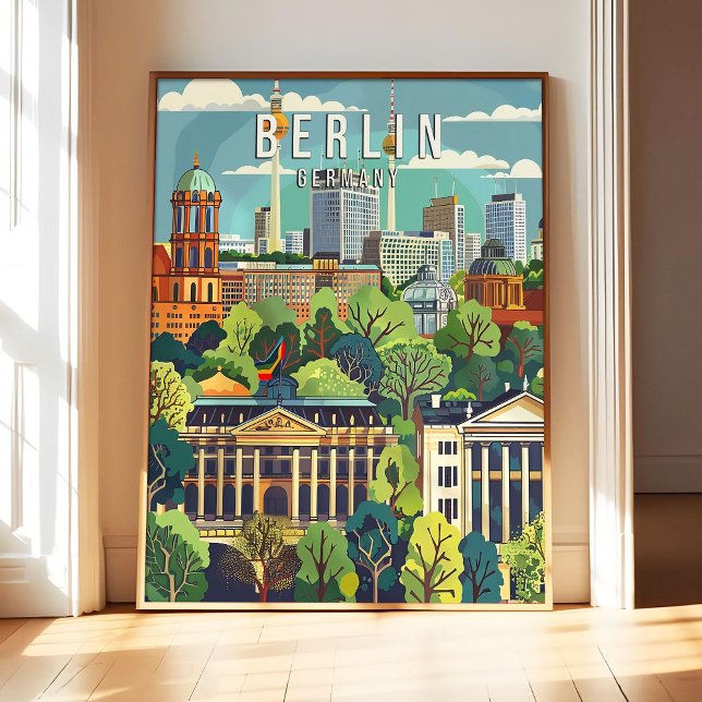 Berlin Germany Poster Art Print, City Retro Vintag (Von Creator hochgeladen)