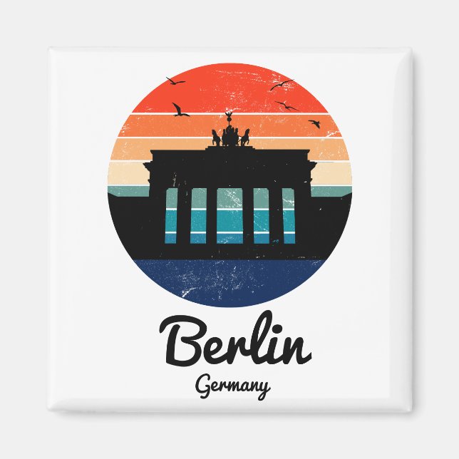 Berlin Germany Vintage Sunset  Magnet (Vorne)