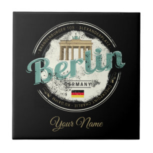 Berlin Hauptstadt Vintag Stadt Deutschland Souveni Fliese