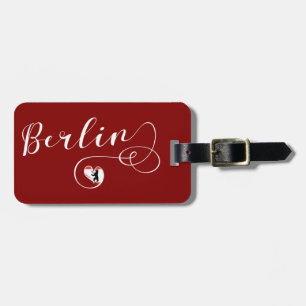 Berlin Heart Luggage Tag Template, Deutschland Gepäckanhänger